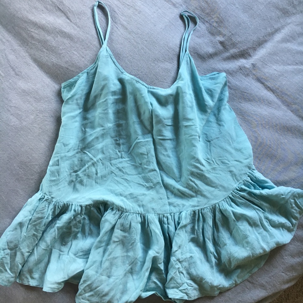 Light Blue Puplum Top